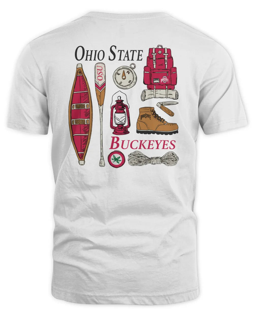 Men's Comfort Wash Cream Ohio State Buckeyes Camping Trip T-shirt
