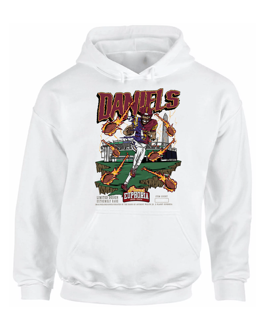 Jayden Daniels Washington Commanders Football Caricature Hoodie