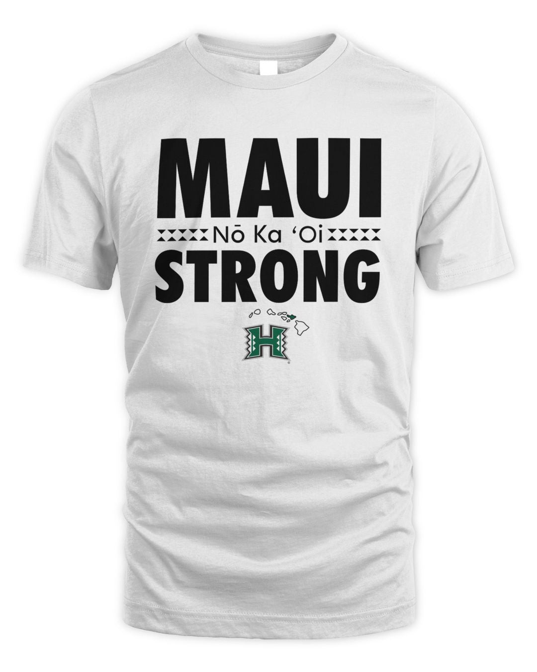 Official Blue 84 White Hawaii Rainbow Warriors Maui Strong Logo Tee Shirt