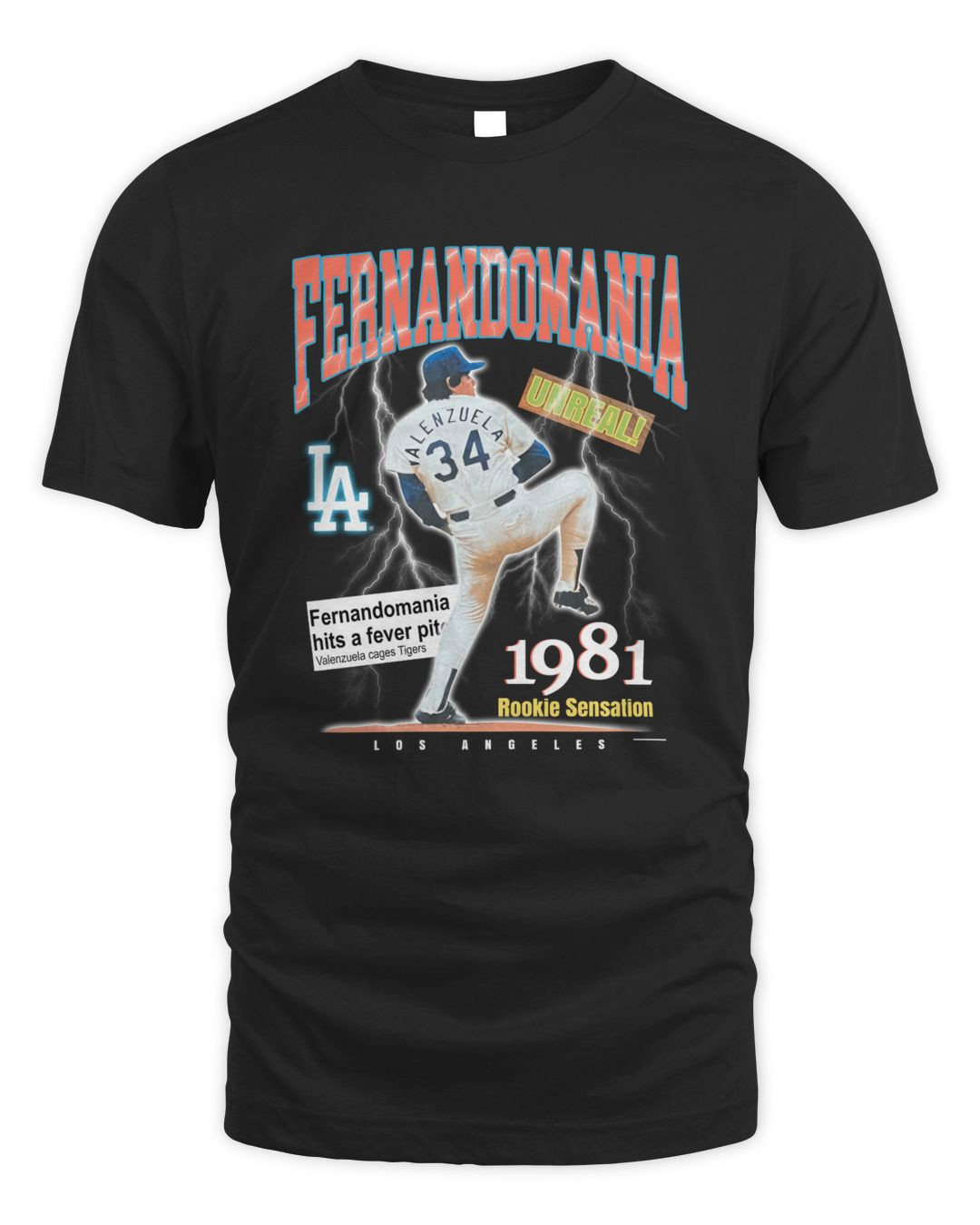 New Official Fernandomania Tee Los Angeles Dodgers Fernando Valenzuela Tee Shirt
