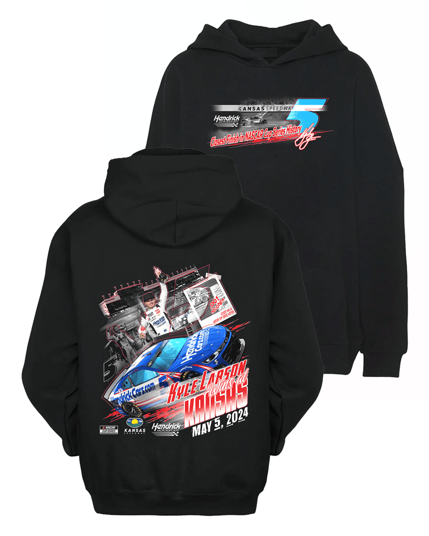 New Hendrick Motorsports Kyle Larson #5 2024 Kansas Spring Race Win Hoodie