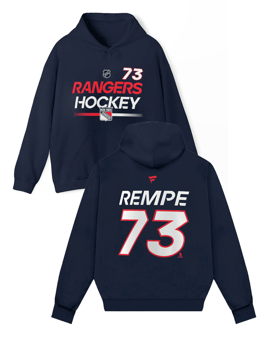 New York Rangers Hockey Matt Rempe Prime Name & 73 Number Hoodie