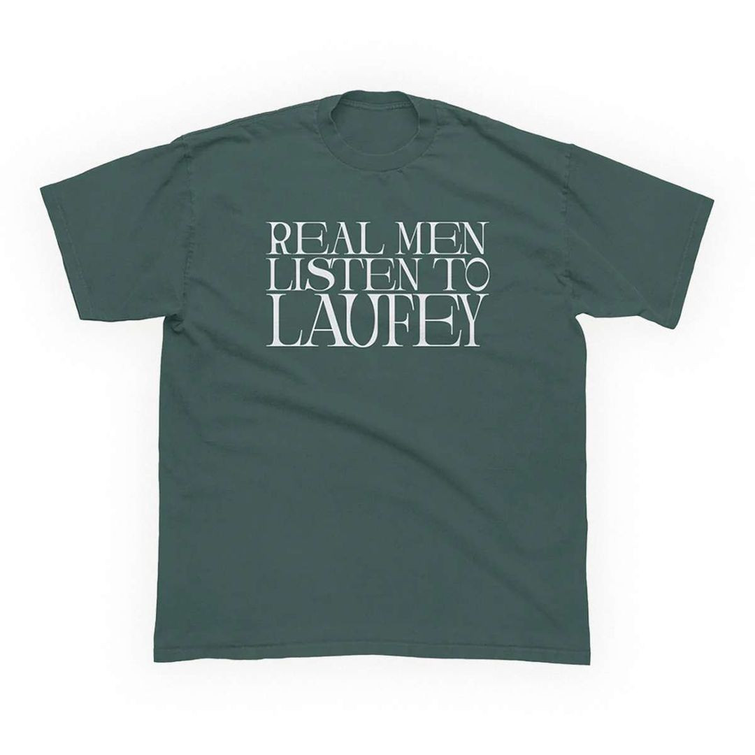Laufey Merch Real Men Listen To Laufey Green Tee