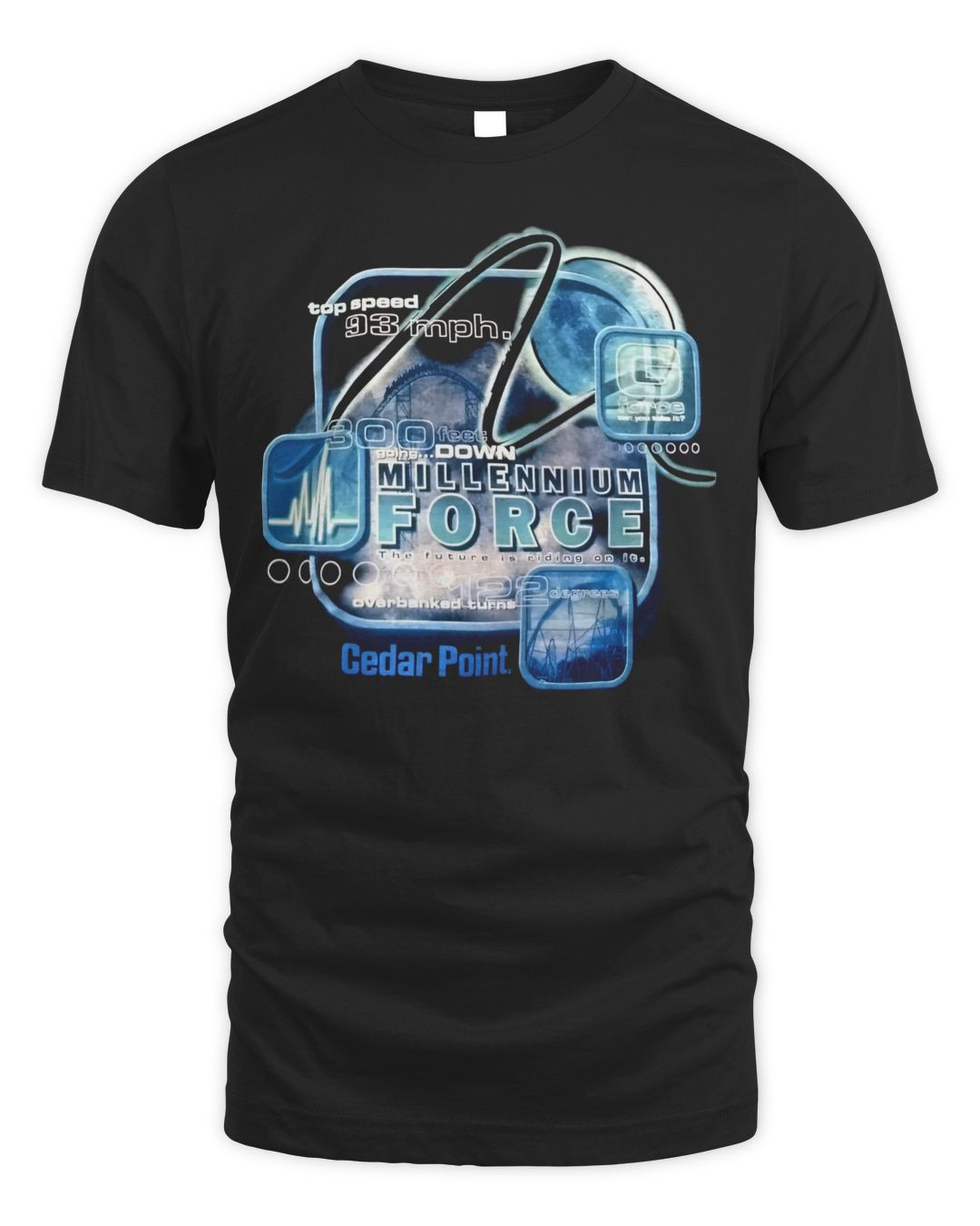Cedar Point Merchandise Millennium Force Stats Shirt