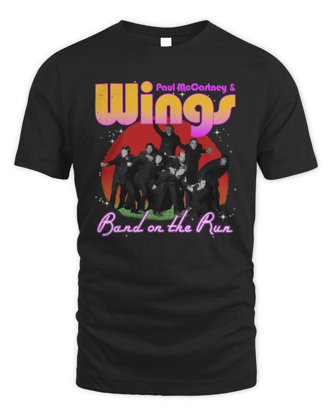 New Official Paul Mccartney Band On The Run Tee Shirt