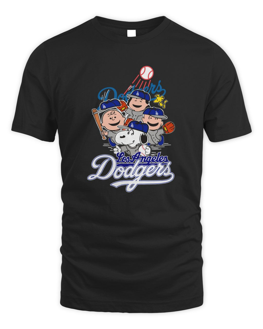 Los Angeles Dodgers Snoopy Charlie Brown Woodstock The Peanuts Movie Baseball Shirts