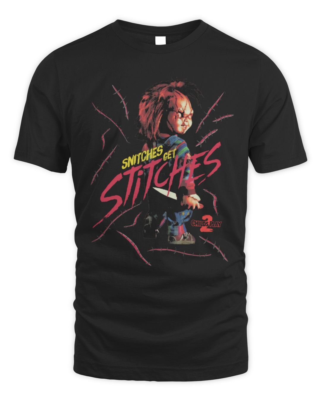 Chucky Merchandise Snitches Get Stitches Shirt